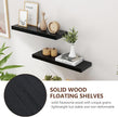 fuqing Black Floating Shelves | 24 Inch Wood Floating Shelves for Wall Set of 2 | 24
