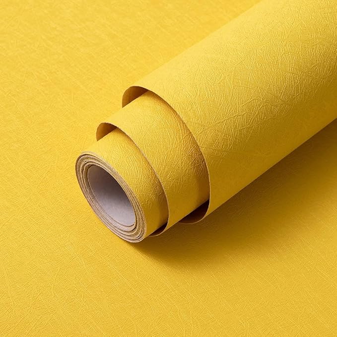 Abyssaly Yellow Wallpaper Peel and Stick Removable Wall Paper for Girls Bedroom 15.7