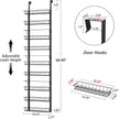 Churboro Over the Door Pantry Organizer Rack with 9 Adjustable Baskets, 9 Tiers Dual-use Hanging or Wall Mount Spice Rack Organizer, Black