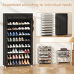 Laiensia 9-Tier Vertical Shoe Rack Organizer, Space Saving Shoe Storage Organizer, Non-Woven Cover Shoe Shelf Holds 36-45 Pairs for Bedroom, Hallway, Closet Entryway, Black