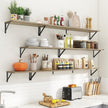 Floating Shelves with Black Metal Brackets Set of 2,30