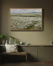 SHENIFY 24x36in Large Vintage Landscape Framed Canvas Wall Art Countryside Flower Field Classic Paintings Farmhouse Bathroom Office Decor - Natural Framed