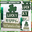 Marsui 4 Pcs St. Patrick's Day Decorations Shamrock Wooden Signs Green Irish Tabletop Centerpieces rustic Distressed Shamrock Blocks St Patricks Day Decor for Home Table Kitchen Shelf Tiered Tray