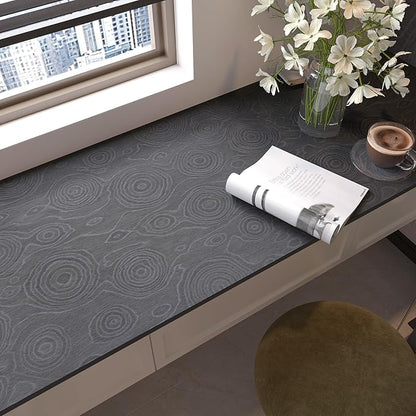 31.5"x157" Dark Grey Peel and Stick Wallpaper Boho Textured Self Adhesive Contact Paper Waterproof Tree Stump Wood Paper Botanical Removable Decorative Vinyl Wrap for Countertops Cabinets