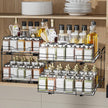 2-Tier Pull Out Spice Rack, Spice Rack Organizer, Pull Out Spice Racks for Inside Cabinets, Height Adjustable Heavy Duty Metal Basket for Inside Cabinet & Pantry (13.5''Wx10.5''Dx9.5''H)