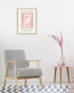 HesenDot Unframed Pink Wall Art Set of 3,12x16in Matisse Canvas Prints,Abstract Botanical Wall Decor Posters,Minimalist Modern Home Decoration for Living Room Bedroom Office