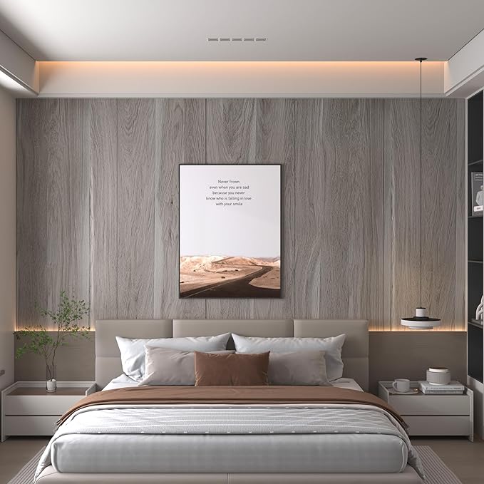 Light Wood Contact Paper Oak Contact Paper for Countertops Grey Faux Wood Wallpaper Peel and Stick Cabinet Covering 16
