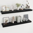 Dreamland 48 Inch Long Floating Shelves in Black,9.3 Inch Deep Floating Shelf for Wall,Large Display & Storage Shelf, Wall Shelf for Bathroom Bedroom Living Room Kitchen Office，Set of 2