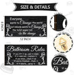 Jetec 2 Pieces Funny Bathroom Signs Bathroom Wall Decor Toilet Wall Accessories Farmhouse Toilet Rustic Wooden Signs, 12x6 Inch(Dark Style)