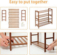 4 Tier Bamboo Shoe Rack, Free Standing Shoes Rack Shoe Shelf Shoe Organizer for Closet, Entryway, Bedroom, Living Room, Front Door, Studio, Bathroom