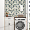 Blue Floral Wallpaper Peel and Stick Vintage Damask Contact Paper 17.5