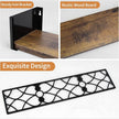 Black Floating Shelves with Removable Insert Plate Set of 3, Wooden Display Shelves, Rustic Decorative Wall Shelves for Living Room, Bedroom, Kitchen