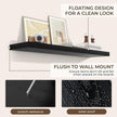 RICHFOCUS 48Inch Floating Shelves for Wall 2 Pack Shelves for Bedroom|Kitchen|Bathroom Wall Mounted Rustic Wood Floating Shelf with Invisible Brackets for Books|Storage|Decor, Black
