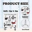 Coffee And Wine Desk Decor Sign, Rustic Wooden Sign With Stand, A Good Day Starts With Coffee And Ends With Wine Sign For Farmhouse Home Kitchen Bar Shelf Table, Gifts For Family Friend Coworker-03