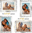 Vittanly 4x6 Picture Frame Set of 4, Display Pictures 3.5x5 with Mat or 4x6 without Mat, Engineered Wood with Shatter Resistant Plexiglass, Small Photo Frames for Wall or Tabletop, Distressed White