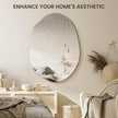 Irregular Asymmetrical Wall Mirror for Living Room Bathroom Entryway, Modern Decorative Mirror Hanging (Hook Style, 24'' x 18'')