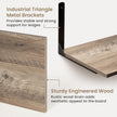 Fun Memories Floating Shelves for Wall, 12 Inch Deep Floating Shelves Set of 2, Wall Mounted Shelf with Metal Brackets, Rustic Wood Wide Shelf for Bathroom, Kitchen and Living Room, Grey, 55W x 12D
