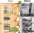 Churboro Over the Door Pantry Organizer Rack with 9 Adjustable Baskets, 9 Tiers Dual-use Hanging or Wall Mount Spice Rack Organizer, White