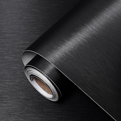 Stainless Steel Peel and Stick Wallpaper 15.7"x 196" Black Stainless Steel Contact Paper Countertop Self Adhesive Thick Vinyl Waterproof for Wall Paper Fridge Kitchen Cabinets