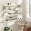 24 Inch Floating Shelves | 6.5 Inch Deep White Floating Shelves Set of 2 | 24