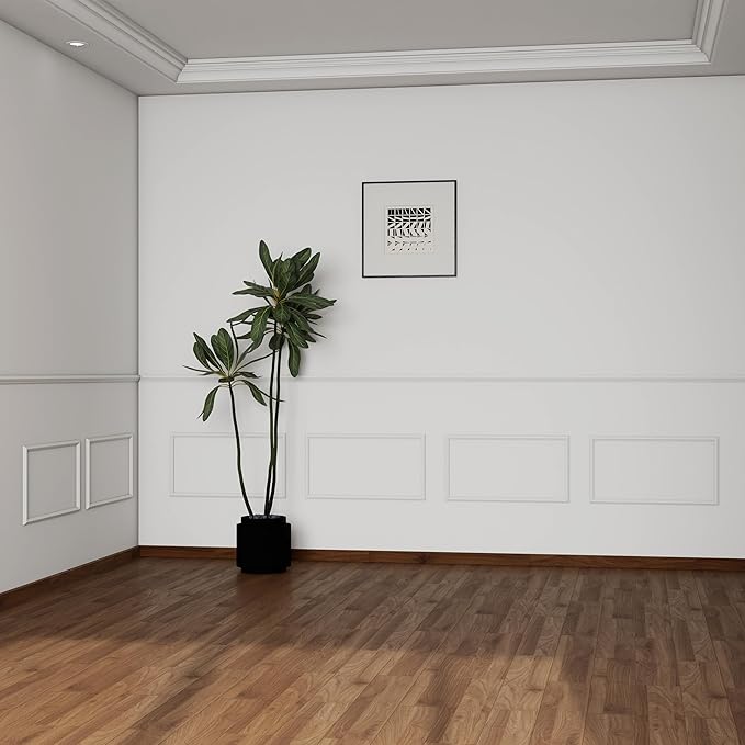 Accent Wall Molding Kit Premade Wainscoting Panels Wall Molding Peel and Stick Panel White Pre Cut Trim for Walls Picture Frame Molding for Home Decoration(6 Set,12 x 24 Inch)