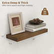 Marsmiles 24 Inch Wood Floating Shelves | Rustic Dark Wood Wall Shelves Set of 2 | 24