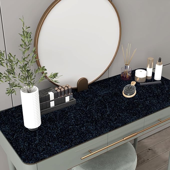 CHIHUT Black Blue Glitter Wallpaper Peel and Stick 15.7''x100'' Sparkle Glitter Contact Paper for Walls Self Adhesive Black Shiny Wallpaper Removable Fabric Wallpaper Decorative for Cabinets Crafts
