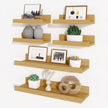 Axeman Picture Ledge Shelf, Floating Shelves for Decor Storage Set of 6, 16 inch Floating Wall Mounted Shelves, Wall Shelves with Lip for Living Room, Bedroom, Nursery, Bathroom, Kitchen, Oak
