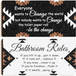 Jetec 2 Pieces Funny Bathroom Signs Bathroom Wall Decor Toilet Wall Accessories Farmhouse Toilet Rustic Wooden Signs, 12x6 Inch(Boho Style)
