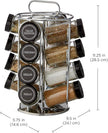 Kamenstein 16 Jar Montauk Revolving Countertop Spice Rack Organizer with Spices Included, FREE Spice Refills for 5 Years, Chrome with Black Caps