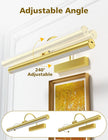 VOLISUN Picture Lights for Wall, 16 inch Rechargable Picture Light Battery Operated, 3 Color Temperatures Cordless Picture Light with Remote, Art Light for Paintings, Gallery, Portrait, 1 Pack (Gold)