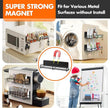 Magnetic Spice Rack for Refrigerator, 4 Pack Magnetic Fridge Shelf with Hooks, Spice Organizer Shelf for Kitchen Organization and Storage, Seasoning Organizer Gadgets for Metal Surface
