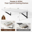 Axeman Deep Floating Shelves - 20 Inch White Floating Shelves Set of 2-12 Inch Deep Wood Wall Shelves for Living Room Bathroom Kitchen