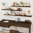 Fun Memories Floating Shelves for Wall, 48Inch Long Floating Shelves Set of 1, Hanging Shelf with Invisible Brackets, Wood Shelves for Living Room, Bedroom, Kitchen, Brown