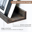 Picture Ledge Wall Shelves 16 inch Width Set of 2, Solid Pine Wood Rustic Floating Ledge Shelves for Wall for Kids' Room Bedroom Kitchen Bathroom Living Room Nursery Display Wall Decor, Grey