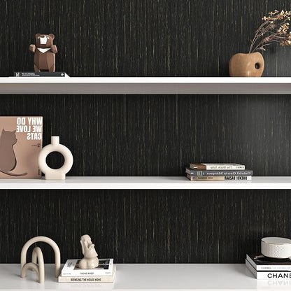 Livelynine 15.8X197 Black and Gold Textured Peel and Stick Wallpaper for Bedroom Walls Kitchen Cabinet Contact Paper Peel and Stick Wall Paper Self Adhesive Mid Century Modern Accent Wall Covering