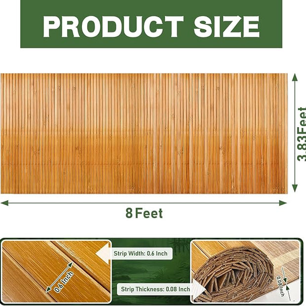 Natural Bamboo Wall Panel for Interior Wall Decor 46 X 96 in Pole Wrap Wainscoting Wood Paneling for Living Room Kitchen Bedroom Office Bar