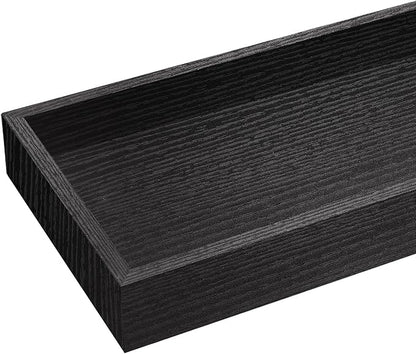 Floating Shelves for Wall, 15.7 Inch Picture Ledge with Raised Lip, Bathroom Shelves Over Toilet, Nursery Book Shelves, Kitchen Spice Rack, Wall Decor Display Ledge, Set of 2, Black