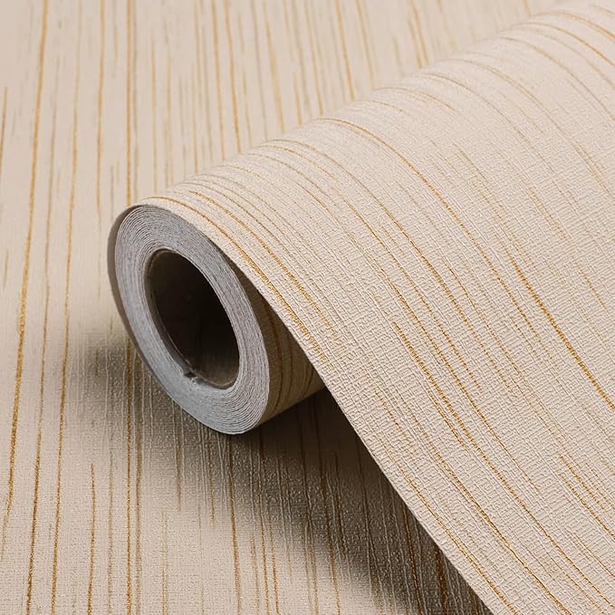 Beige Grasscloth Peel and Stick Wallpaper A Set of 23.6''x120'' Textured Self-Adhesive Contact Paper Linen Grasscloth Removable Wallpaper for Cabinets Counter Top Liners