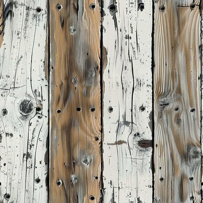 FLFK Wood Wallpaper Peel and Stick Gray-White and Brown Shiplap Wall Paper for Living Room Bedroom Kitchen Office Apartment Decor 16in x 128in