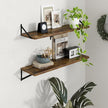 Axeman Deep Floating Shelves - 40 Inch Floating Shelves Set of 2-12 Inch Deep Brown Wood Wall Shelves for Living Room Bathroom Kitchen