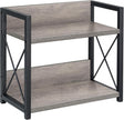 Giikin Countertop Shelf Organizer, 2 Tier Kitchen Spice Rack Organizer for Countertop, Wood Coffee Counter Shelf Organizer for Home (Grey, S)