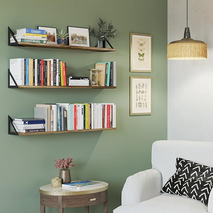 Wallniture Minori Wall Bookshelves for Living Room Decor, 36