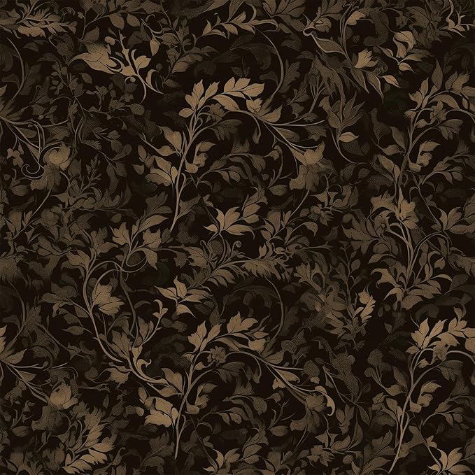 FLFK Peel and Stick Wallpaper Black Gothic Wall Paper for Bedroom Kitchen Apartment Decor 16" x 128"
