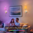 DORESshop Battery Operated Wall Sconce Set of 2, 10 Color Wireless Wall Light Easy to Install, Sconce Wall Decor Set of 2 for Bedroom, Living Room, Pleated Fabric Shade, Nickel, 24.6in