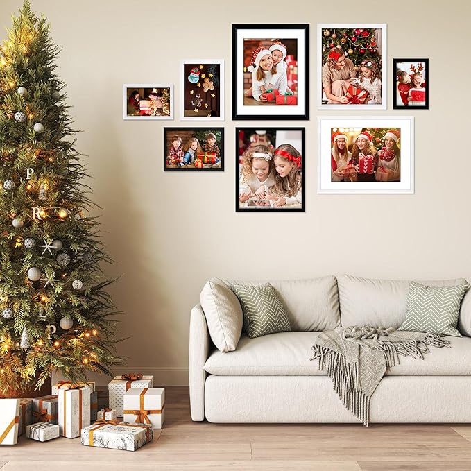 FIXSMITH 5x7 Picture Frame, White Photo Frame with HD Plexiglass, Display Pictures 4x6 with Mat or 5x7 Without Mat Multi Picture Frames Collage for Tabletop or Wall Display, 2 Pack
