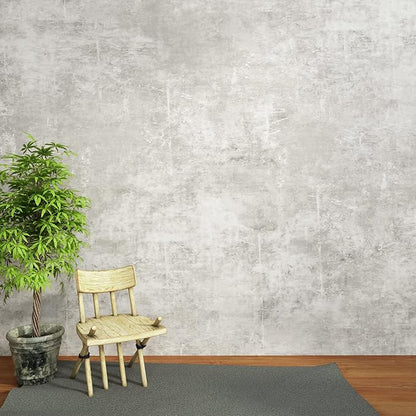 VEELIKE 15.7''x118'' Concrete Wallpaper Peel and Stick Textured Limewash Wallpaper for Bedroom Bathroom Wall Removable Self Adhesive Concrete Contact Paper for Countertops Waterproof Cement Wall Paper