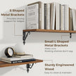 RICHFOCUS Floating Shelves for Wall Decor, 55.1W x 8D Shelf Set of 2, 8 Inch Deep Rustic Wood Shelves Wall Mounted with Brackets, Long Shelves for Living Room Bedroom Kitchen, Rustic Brown