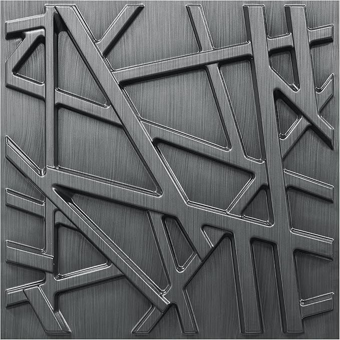 33 Pack 3D Wall Panels for Interior Wall Decor, 12''x12'' Brushed Silver Accent Textured Wall Panels, Wall Covering Panles for Living Room, Gaming Room, TV Background, Cover 32 Sq.Ft