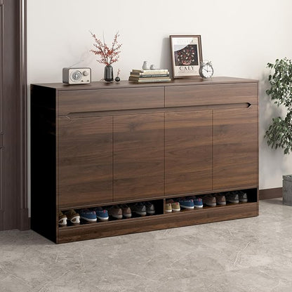 BOMENG Large Walnut Wood Wallpaper Peel and Stick Matte 48"x118" Dark Brown Wood Contact Paper Waterproof Removable Faux Wood Grain Vinyl Wrap Countertop Paper for Drawer Liner Cabinets Walls Desk